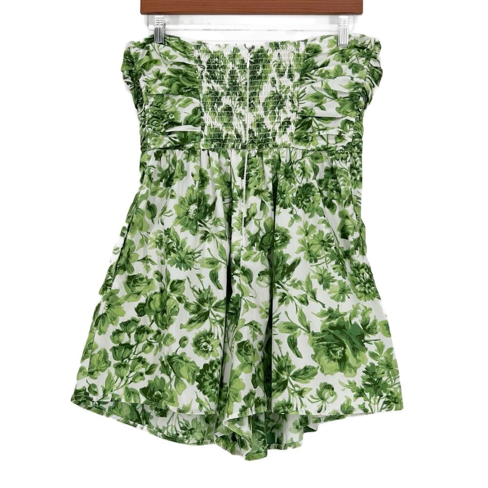 Abercrombie & Fitch Green and White Strapless Floral Romper - Picture 6 of 10
